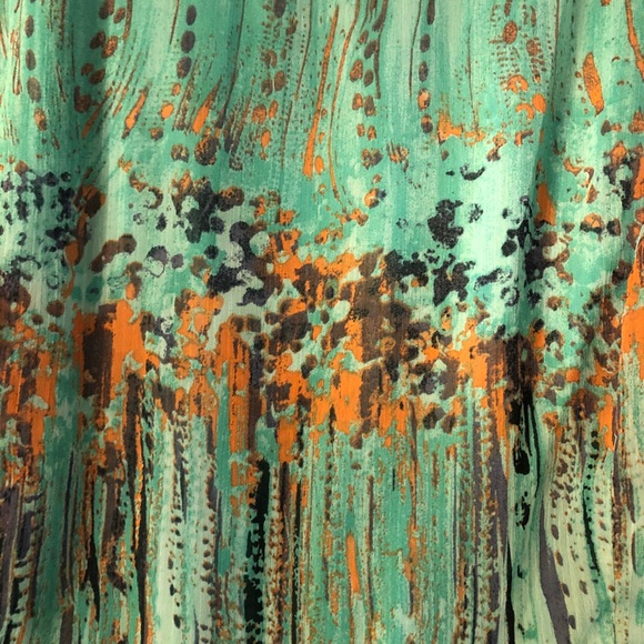 Teal/aqua multi-color plus size dress - Dressbarn - Picture 3 of 9